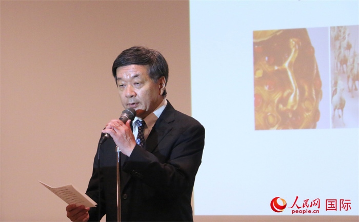 主辦方代表、富士美術(shù)館館長五木田聰致辭。（人民網(wǎng) 許可攝）