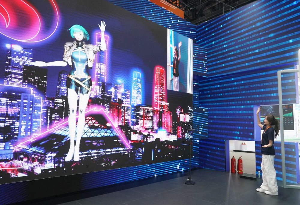這是9月1日在國家會議中心拍攝的一款數(shù)字人。新華社記者 任超 攝