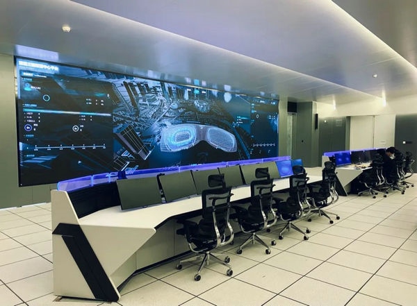 杭州奧體中心游泳館內(nèi)智慧可視化平臺。 圖片來源：場館建設方