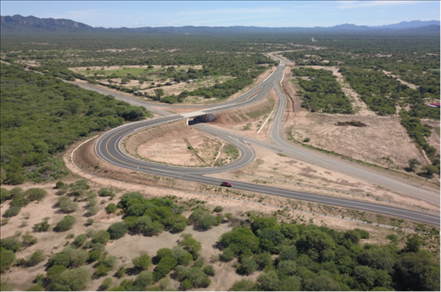 埃爾埃斯皮諾公路項目互通立交航拍。中國中鐵供圖