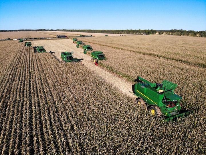 9月20日在位于黑龍江雙鴨山市友誼縣的北大荒農(nóng)業(yè)股份有限公司友誼分公司一地塊拍攝的秋收現(xiàn)場（無人機照片）。新華社記者 王松 攝