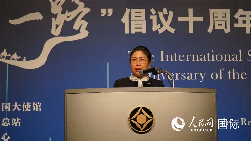 老撾駐日大使安拉萬(wàn)發(fā)言。人民網(wǎng) 蔣曉辰攝