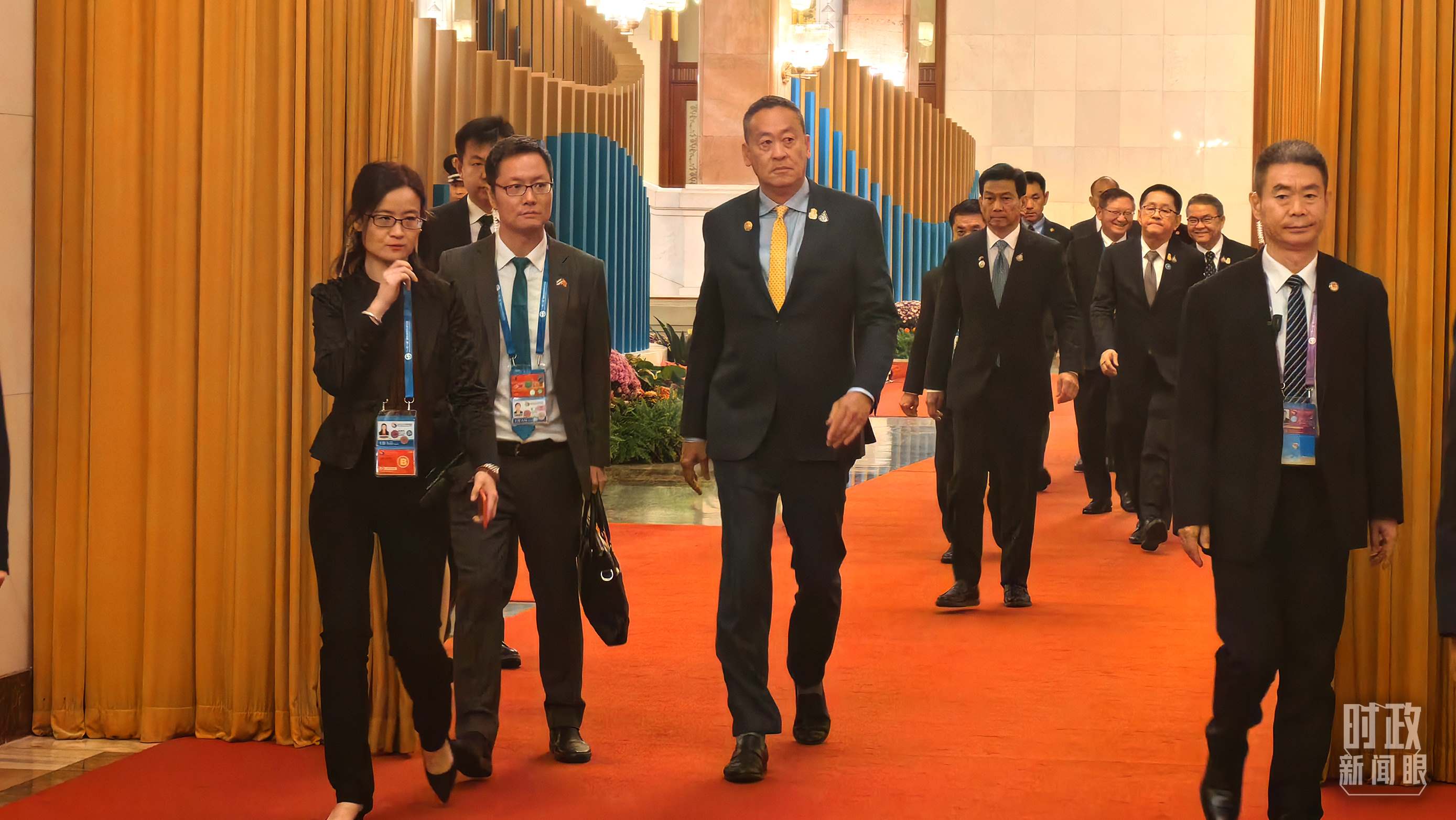 △即將參加會見的泰國總理賽塔。（總臺央廣記者潘毅拍攝）