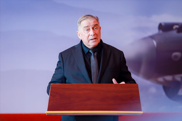 2023年10月30日，美中航空遺產(chǎn)基金會主席杰弗里·格林在中國人民抗日戰(zhàn)爭紀(jì)念館的活動中發(fā)表講話。中國人民對外友好協(xié)會供圖