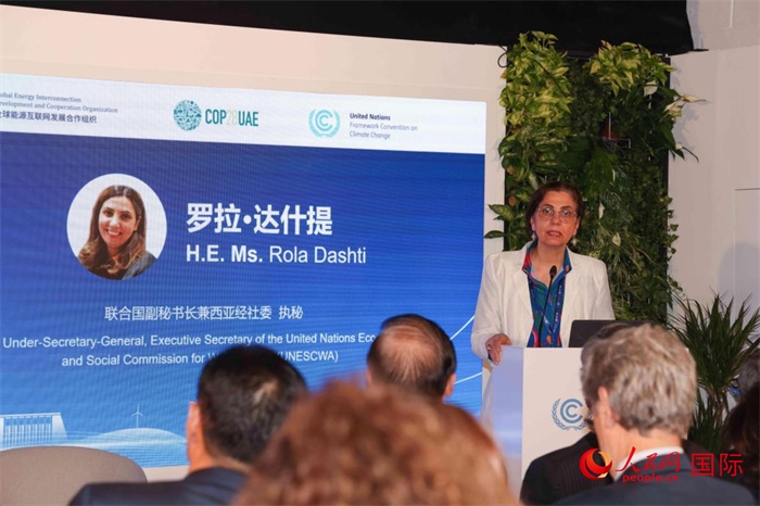 聯(lián)合國(guó)副秘書長(zhǎng)兼西亞經(jīng)濟(jì)社會(huì)委員會(huì)執(zhí)行秘書羅拉·達(dá)什提致辭。人民網(wǎng)記者 任皓宇攝