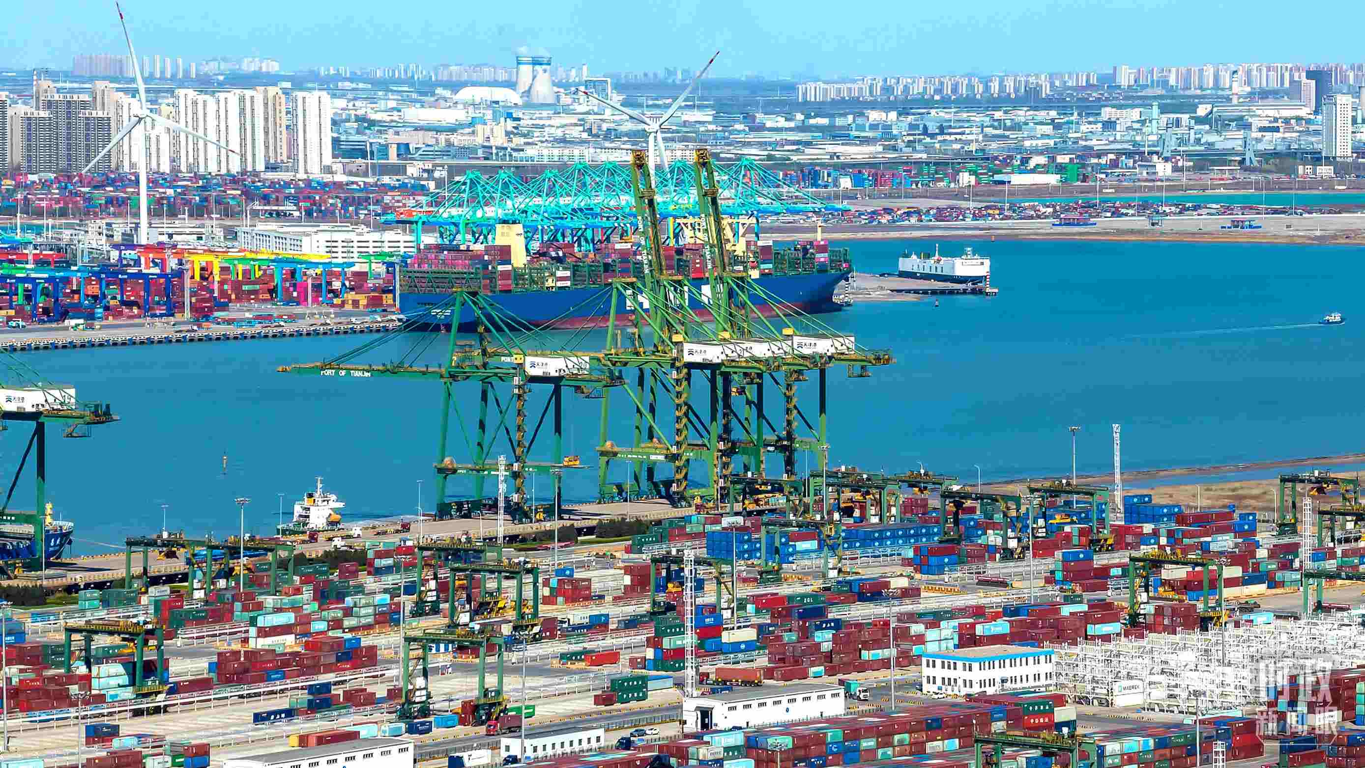 △俯瞰天津港。