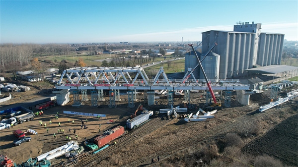 維爾巴斯特大橋鳥(niǎo)瞰。 匈塞鐵路中方聯(lián)營(yíng)體供圖