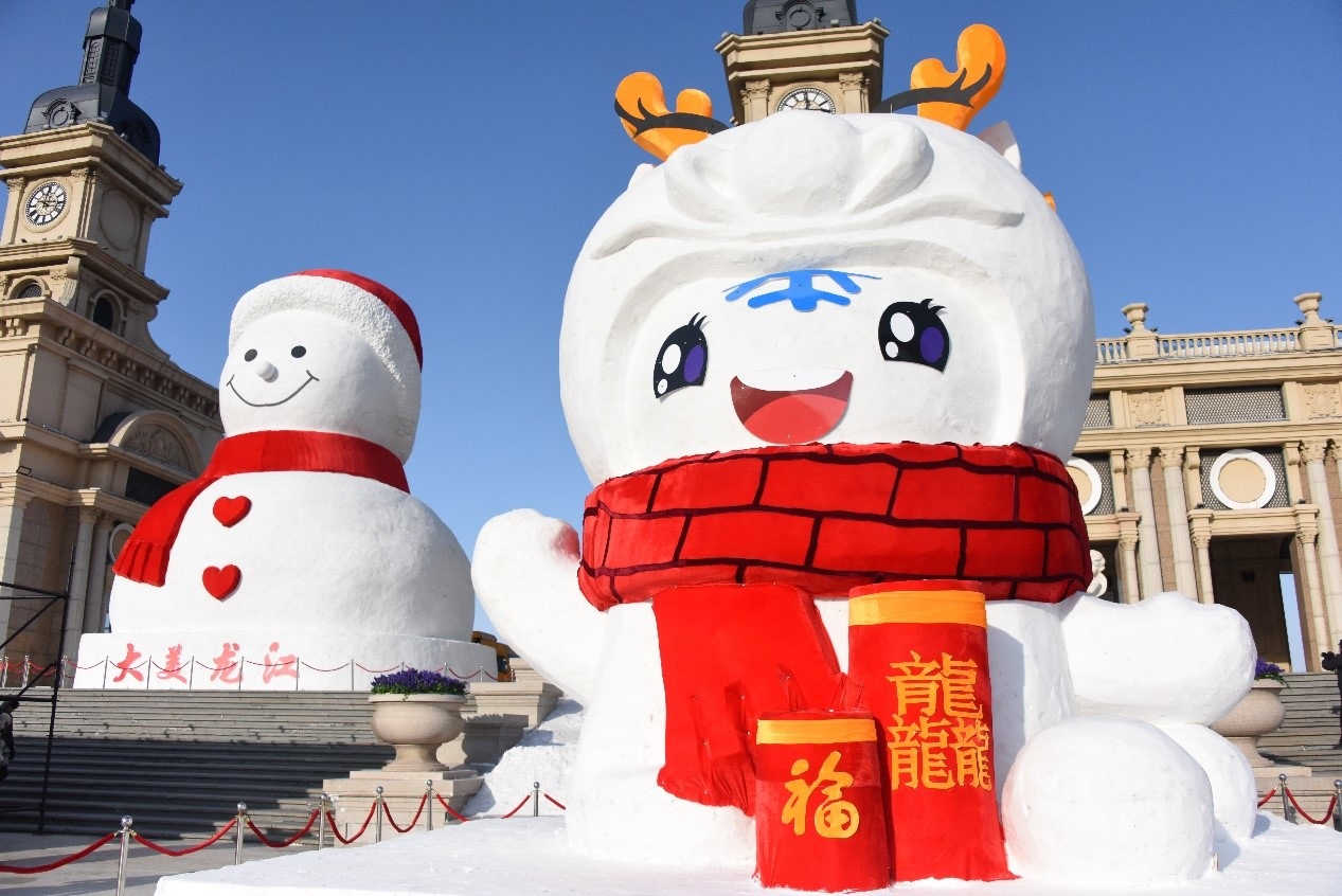 哈爾濱音樂公園“小紅帽”雪人