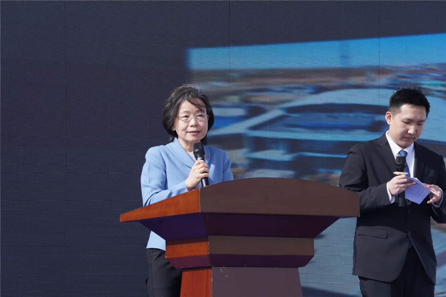 3月24日，沈敏娟大使致辭。駐蒙古使館供圖