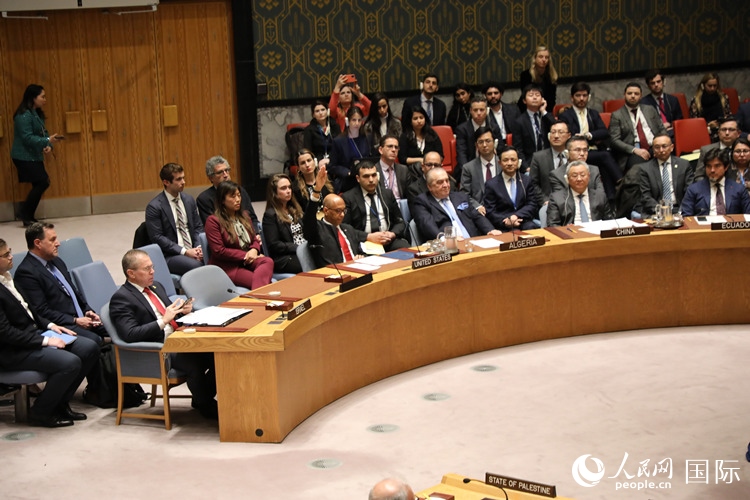 4月18日，安理會投票現(xiàn)場，12個成員投贊成票。 人民網(wǎng)記者 李志偉攝