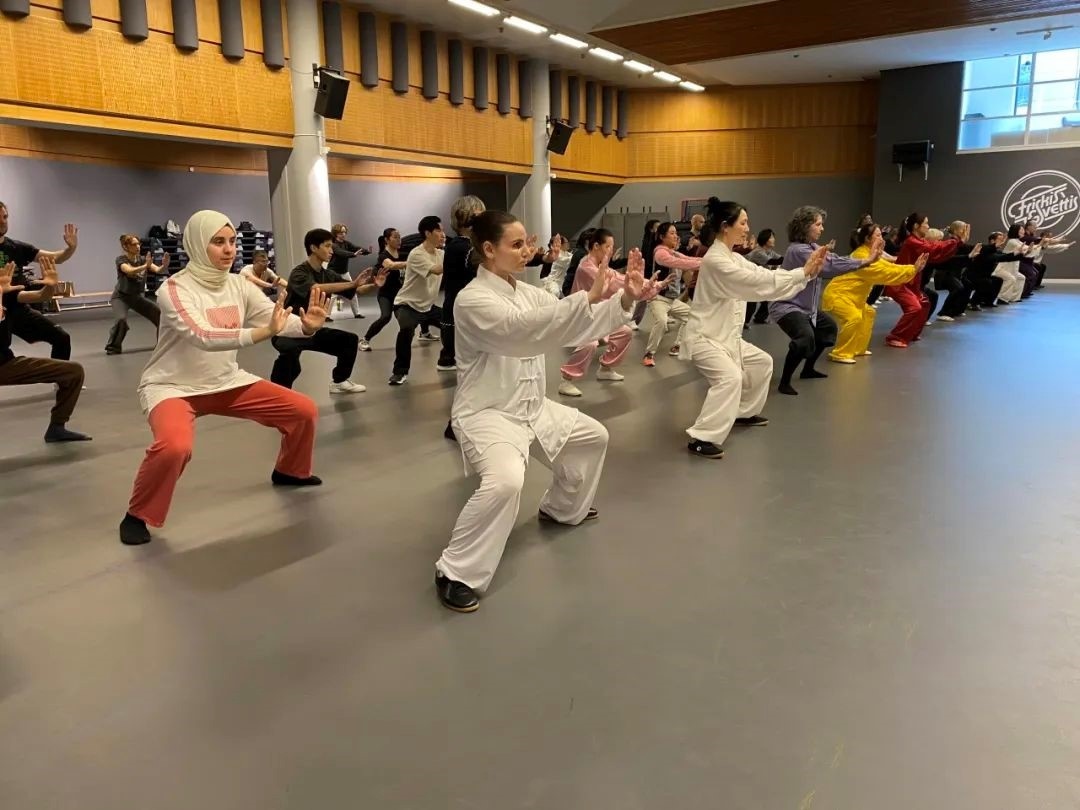 培訓(xùn)班學(xué)員學(xué)習(xí)太極拳。斯德哥爾摩中國(guó)文化中心供圖