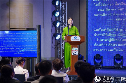 中國駐泰國大使館公使銜參贊常禹萌致辭。（普拉維攝）