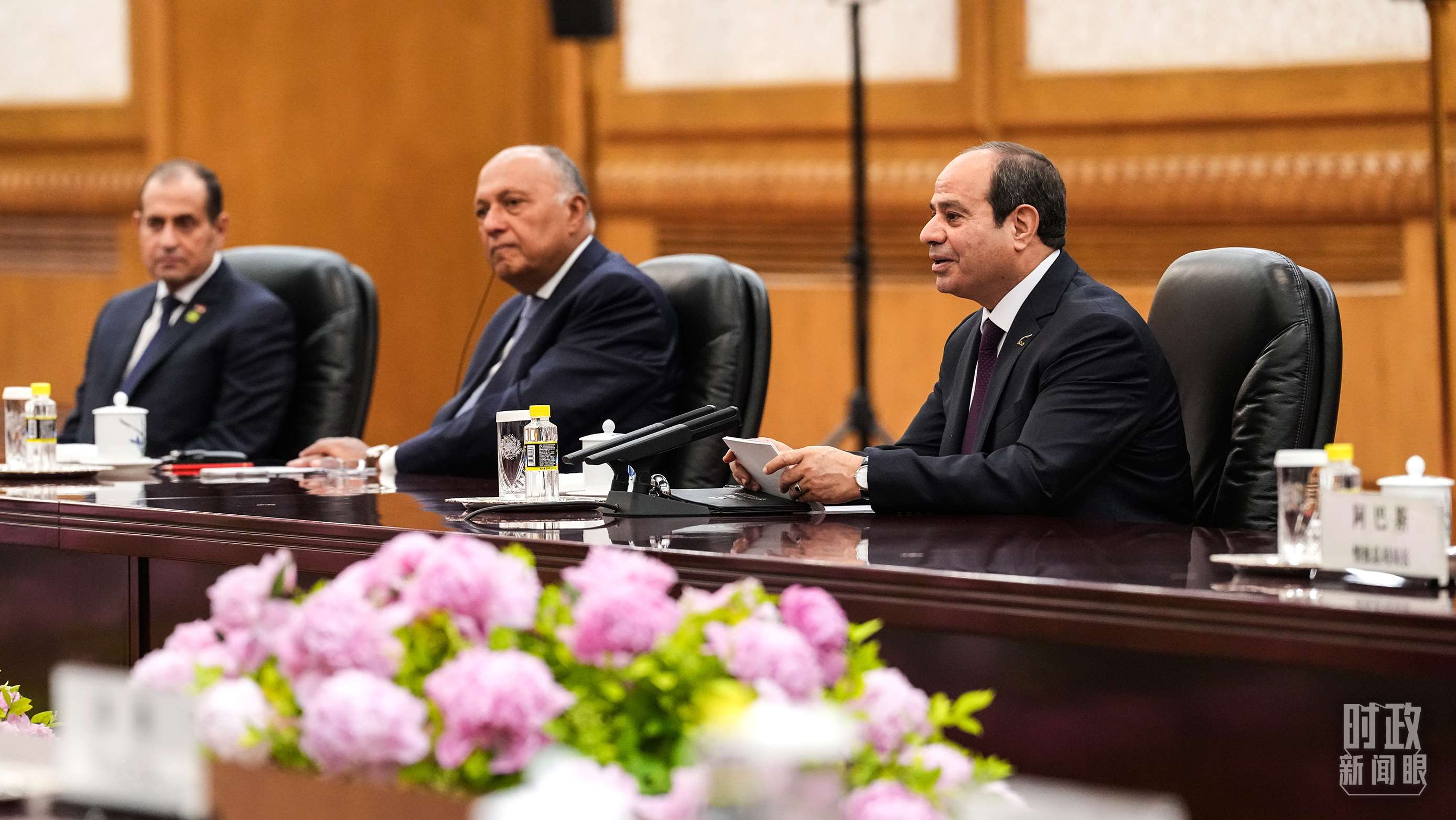 △會(huì)談中的塞西總統(tǒng)。（總臺(tái)國廣記者李晉拍攝）