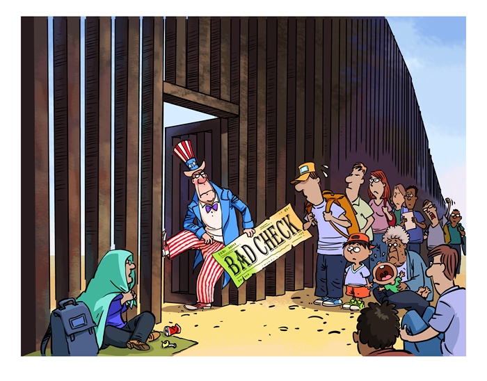 漫畫(huà)作者：馬宏亮（人民網(wǎng)版權(quán)圖片，未經(jīng)授權(quán)請(qǐng)勿轉(zhuǎn)載。）