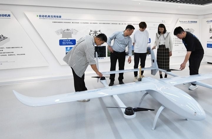 這是中科安飛（合肥）科技有限公司生產(chǎn)的無人機(jī)產(chǎn)品。（2024年5月16日攝）新華社發(fā)（郭如琦 攝）