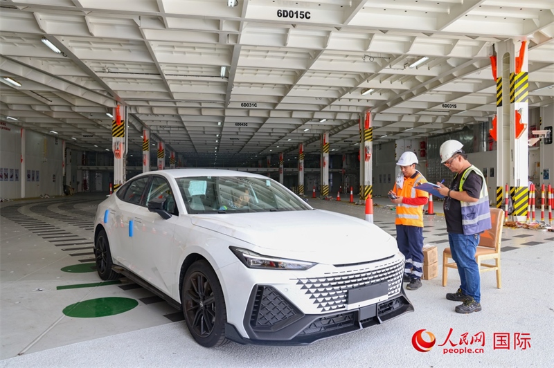 工人正在進(jìn)行卸車作業(yè)。人民網(wǎng)記者 任皓宇攝