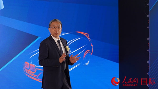 延鋒彼歐總經(jīng)理倪建華致辭。人民網(wǎng) 張茜攝