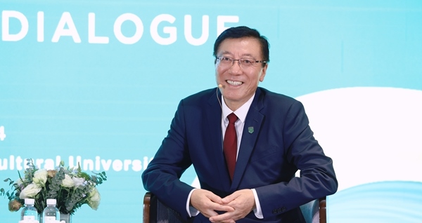 孫其信在2024世界農(nóng)業(yè)科技創(chuàng)新大會首場大咖對話上發(fā)言。中國農(nóng)業(yè)大學供圖