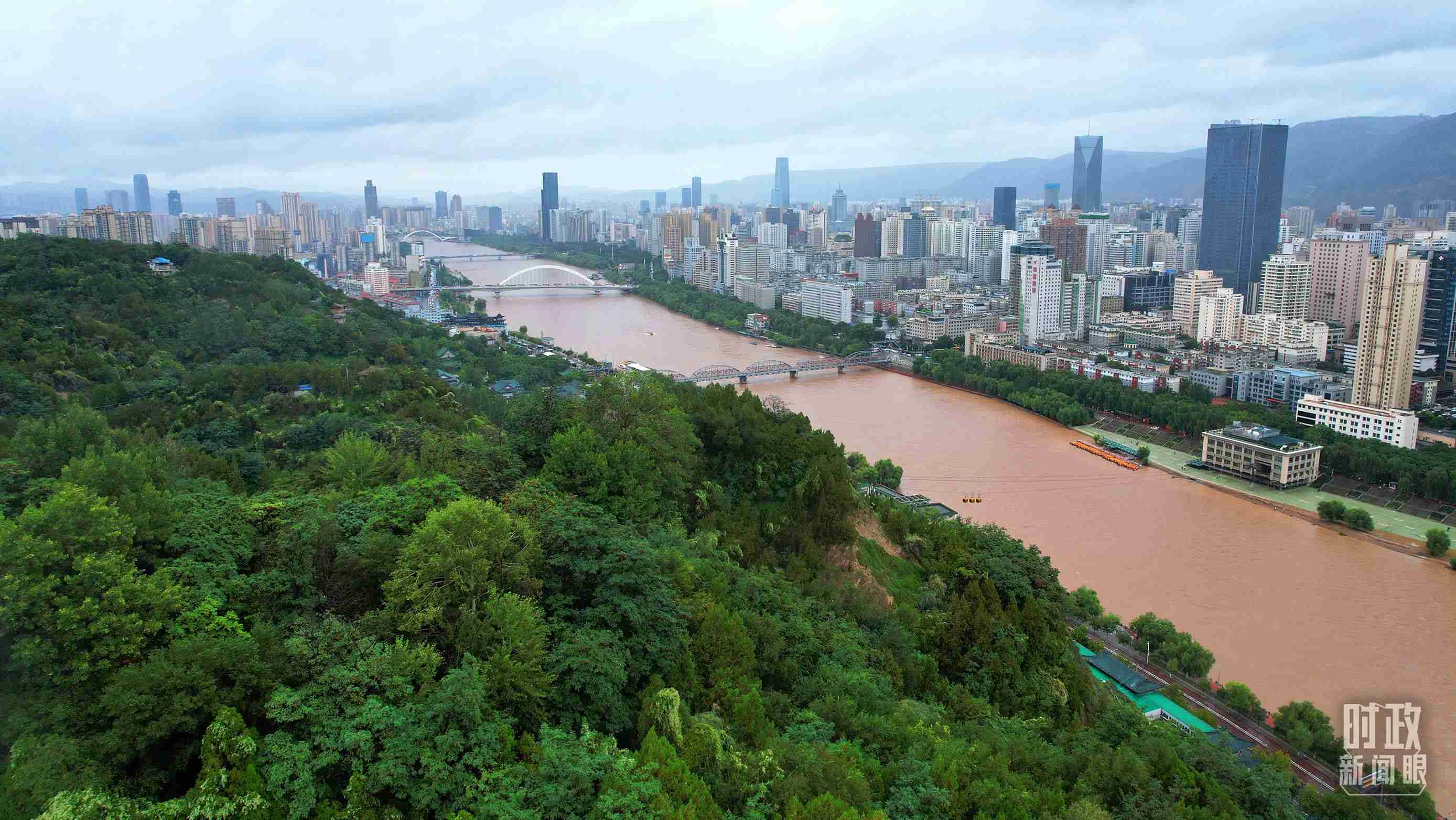 △黃河蘭州段。（總臺央視記者范凱拍攝）