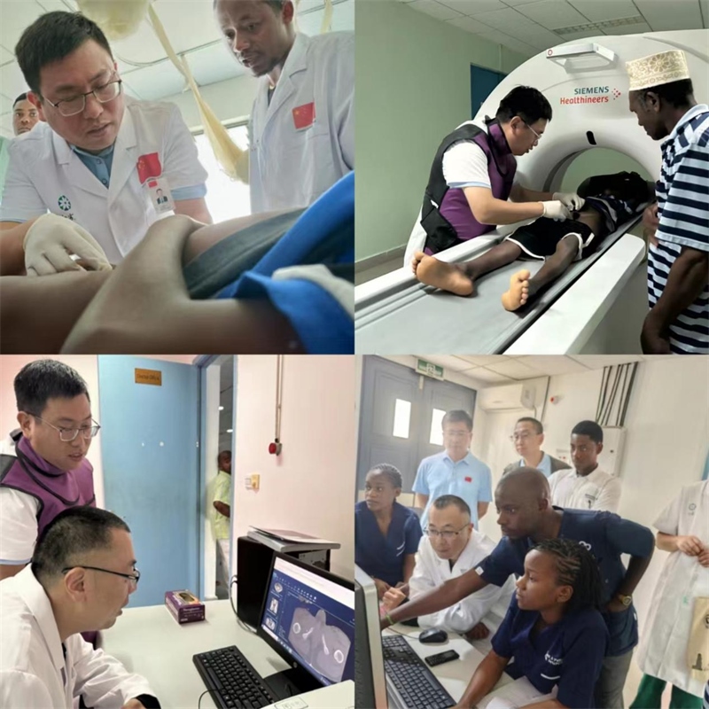 中國(guó)援桑醫(yī)療隊(duì)多科室專家與當(dāng)?shù)蒯t(yī)生共同為患者檢查。中國(guó)援桑醫(yī)療隊(duì) 供圖