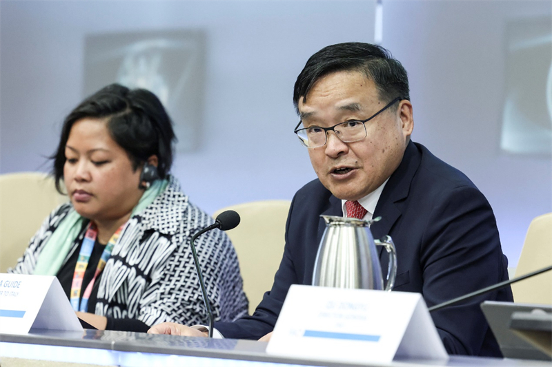 中國駐意大利大使賈桂德向與會(huì)者闡述全球發(fā)展倡議的深刻內(nèi)涵。主辦方供圖