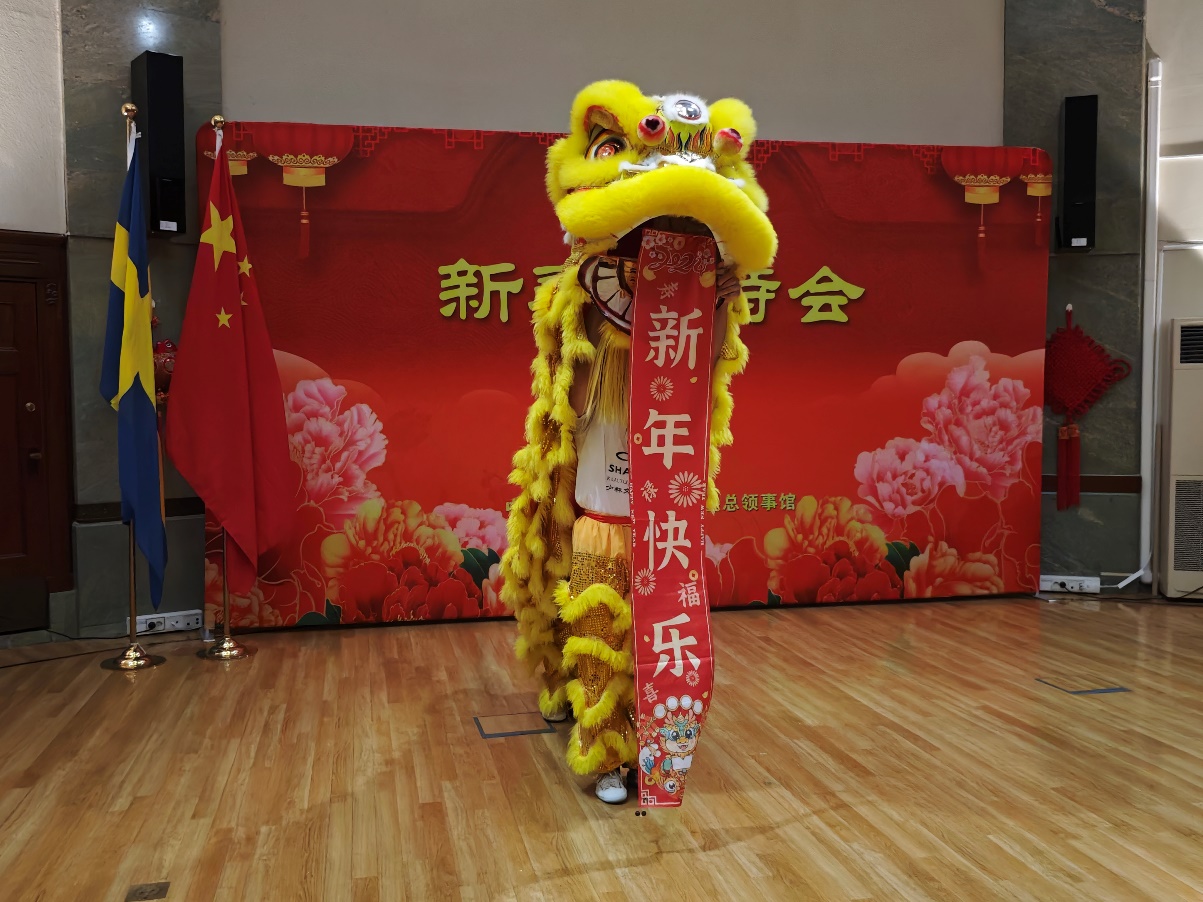 開場(chǎng)舞獅表演。中國駐哥德堡總領(lǐng)館供圖