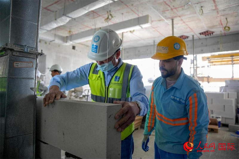 砌墻。人民網(wǎng)塔里克·易卜拉欣攝