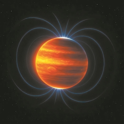 木星磁場(chǎng)（藝術(shù)圖）。圖片來(lái)源：物理學(xué)家組織網(wǎng)